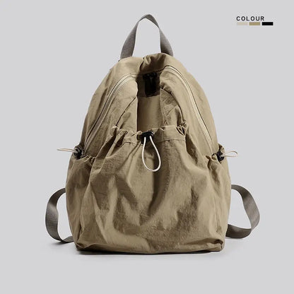 Drawstring Backpack with Multi-Pockets & Adjustable Straps