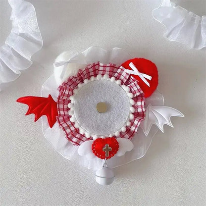 Ita Bag Badge Display Stand – Handmade Lace Cat Ears Wings Decoration