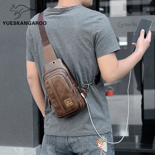 Men S Crossbody Bag Multi-Layer Large Capacity Waterproof Single Shoulder Diagonal Cross Backpack