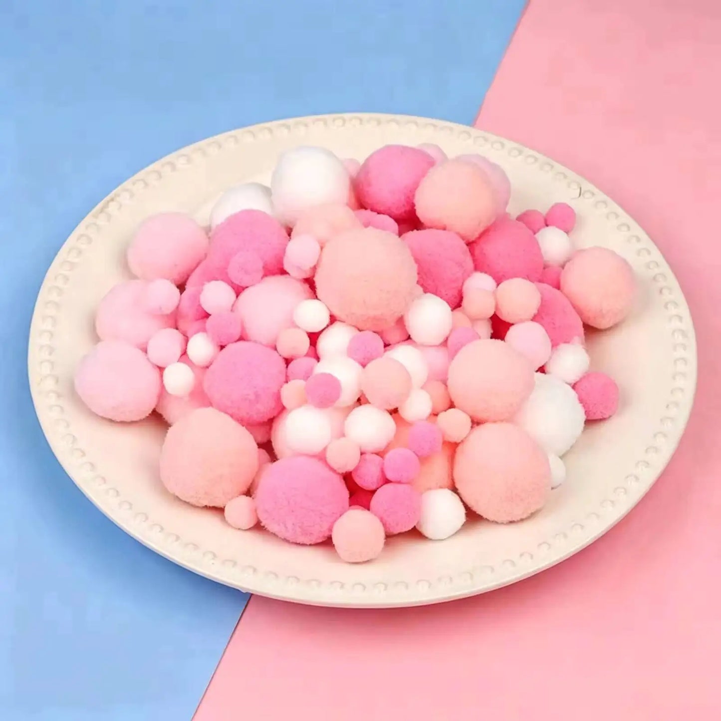 Pom Pom Balls Mixed Set – 60Pcs Fluffy DIY Craft & Ita Bag Decor