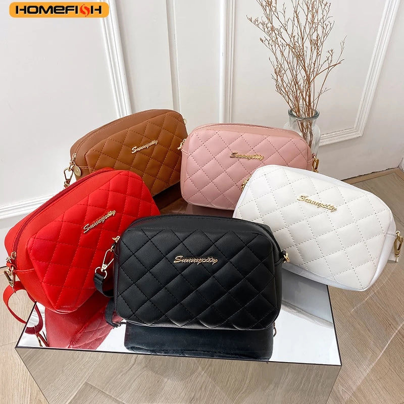 Homefish Rhombus Plaid Pattern Bag Large Capacity Shoulder Crossbody Casual Cell Phone Backpack