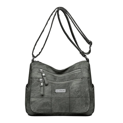 Crossbody Messenger Bag – Vintage Multi-Pocket Shoulder Bag for Women