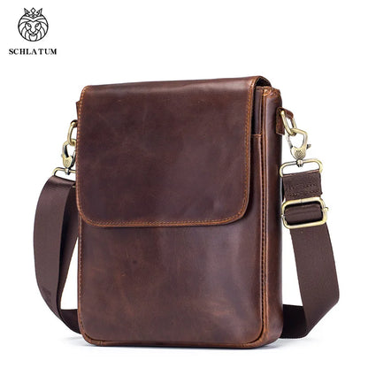Top-Grain Cowhide Men S Single-Shoulder Bag Large-Capacity Retro Genuine Leather Men S Crossbody Bag