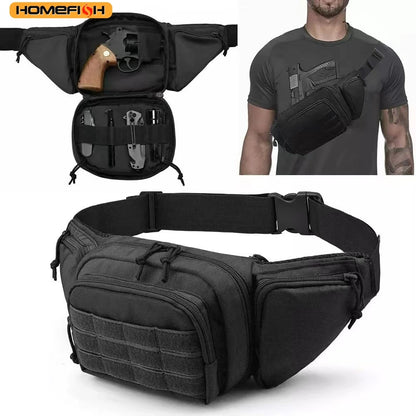 Homefish Men Waist Fanny Pack Belt Bag Tactical Military Motorcycle Rider Sports Climb Camping Nylon