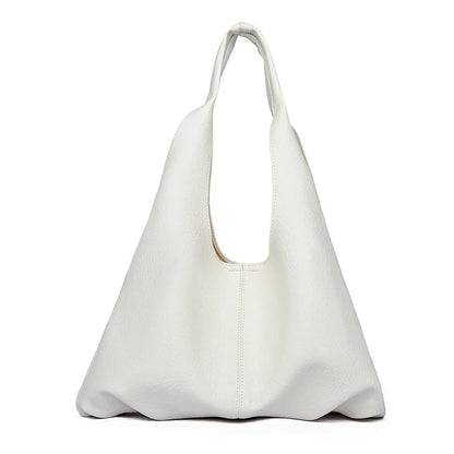 Oversized Soft Leather Hobo Tote Bag Spacious Stylish Versatile Handbag Armpit Shoulder Bags