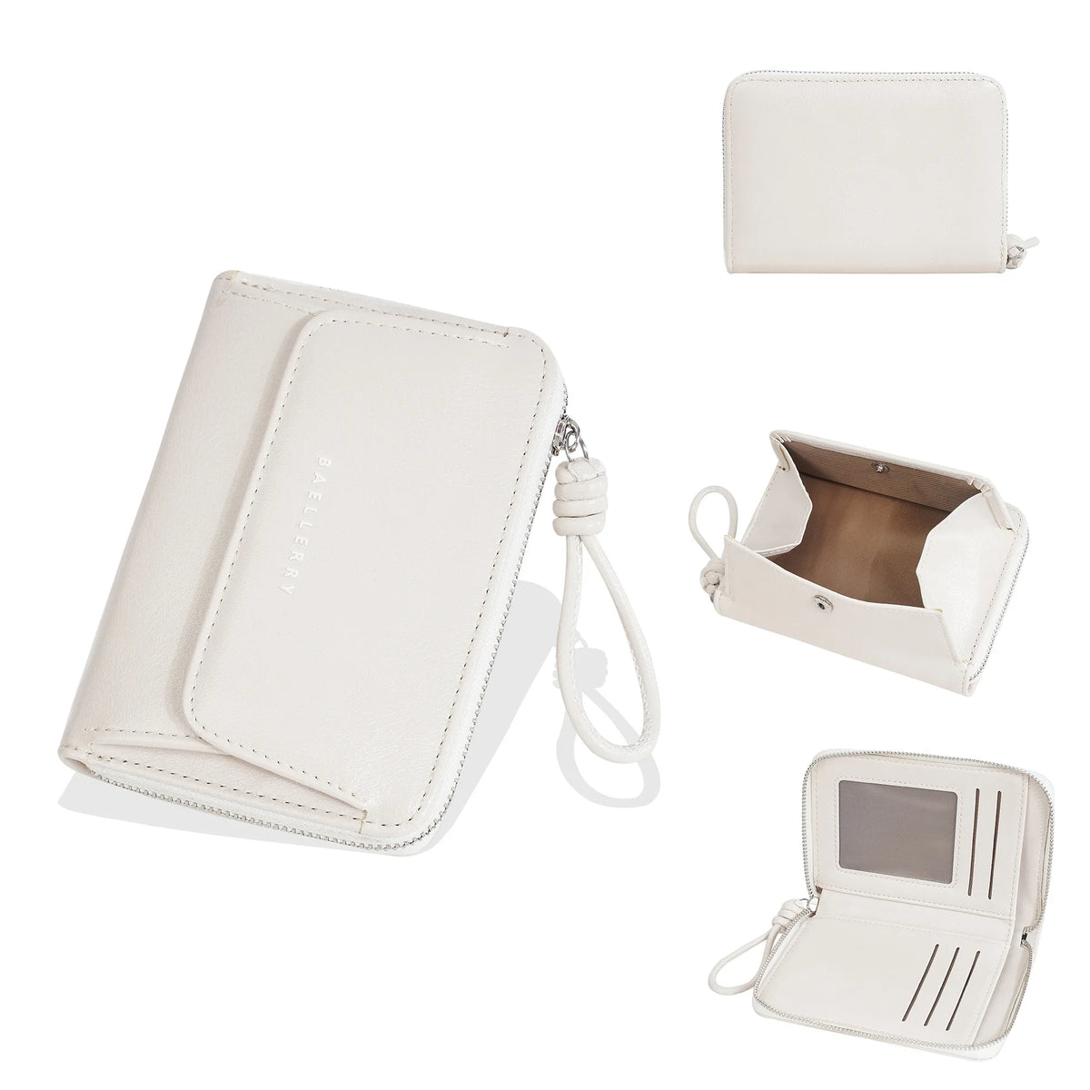 Japanese-Style Coin Pocket Card Holder Oil-Wax Leather Hand-Held Ladies Wallet