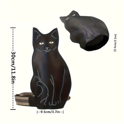 Black Cat Crossbody Bag – Novelty PU Leather Women's Purse
