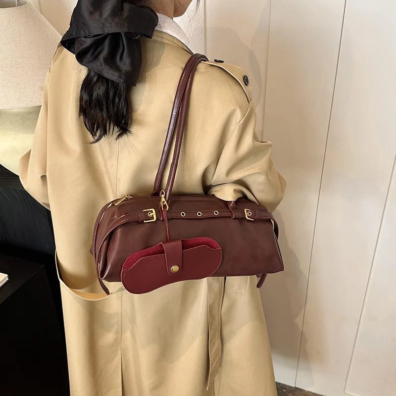 Daily Use Soft Leather Tote Bag Texture Handbags Shoulder Armpit Women S Bag - Soft