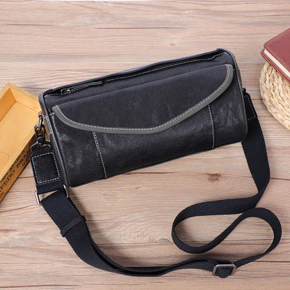 Men S Genuine Leather Crossbody Bag Vegetable-Tanned Cowhide Single-Shoulder Bag