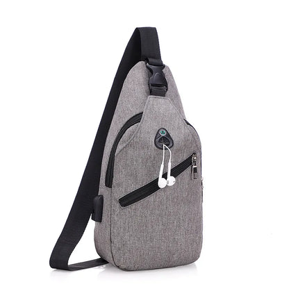 Simple Men S Chest Bag Trendy Cool Shoulder Crossbody Multi-Function Large Capacity Waterproof
