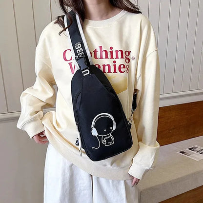 Single Night Glow Women Crossbody Bag Men Chest Bags Student Sports Running Fanny Pack