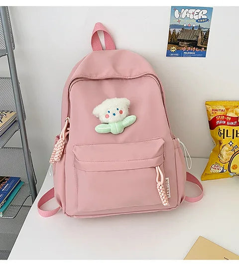 Schoolbag Study Female School Simple All Build Girl Heart Large Capacity Waterproof Backpack