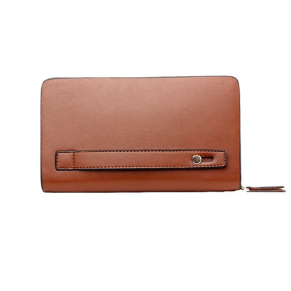Commuter Male Business Double Zipper Handhold Soft Leather Long Large Capacity Mobile Phone Wallet