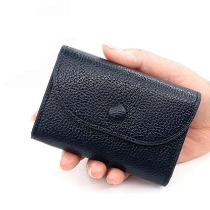 Mini Leather Wallet for Women – Lychee Pattern Card & Coin Clutch