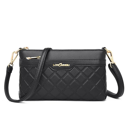 Rhombus Female Hand Holds Mobile Phone Change Large Capacity Multifunctional Commuting Soft Leather