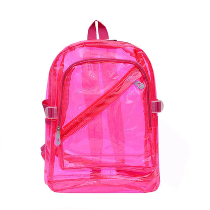 Pvc Transparent Backpack Large Capacity See Through Jelly Backpack Adjustable Shoulder Straps