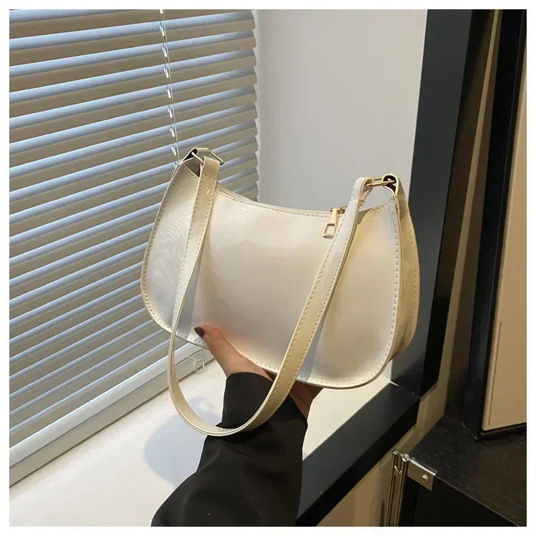 Women S Patent Leather Handbag Versatile Shoulder Casual Commuting Bags Girl Brand Designer Zipper