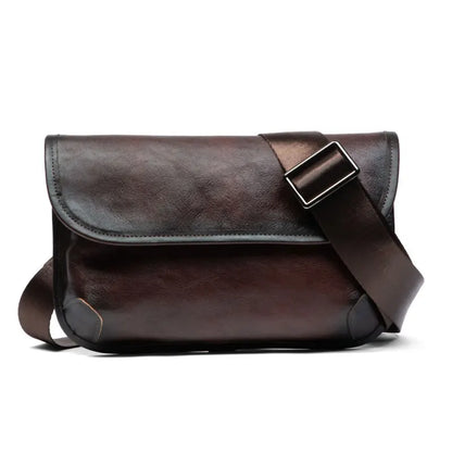 Leather Shoulder Crossbody Bag Casual Men S Envelope Vintage Head Layer Cowhide Large Capacity