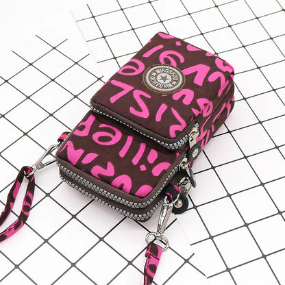 Nylon Shoulder Crossbody Phone Bag Women Sports Running Multi Layer Zipper Pouch Armband Bag