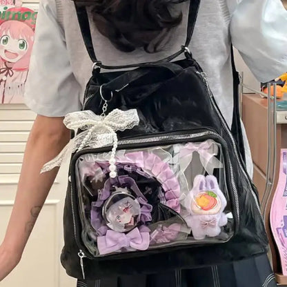 Y2K Ita Tote Bag – Large Transparent Window Shoulder Bag