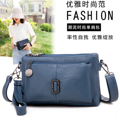 Simple Large-Capacity Shoulder Bag Women S Versatile Soft Leather Small Square Bag - Soft