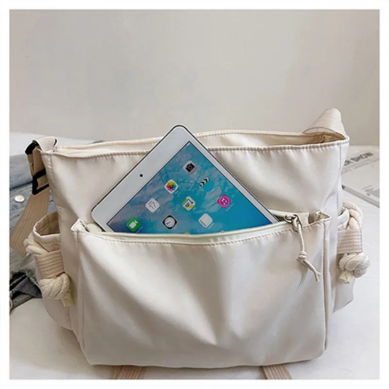 Homefish Nylon Handbags Shoulder Bag Large Capacity Crossbody Bags Teenager Messenger Student School