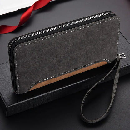 Men S Long Wallet Multi-Functional Large-Capacity Color-Blocking Spliced Bracelet