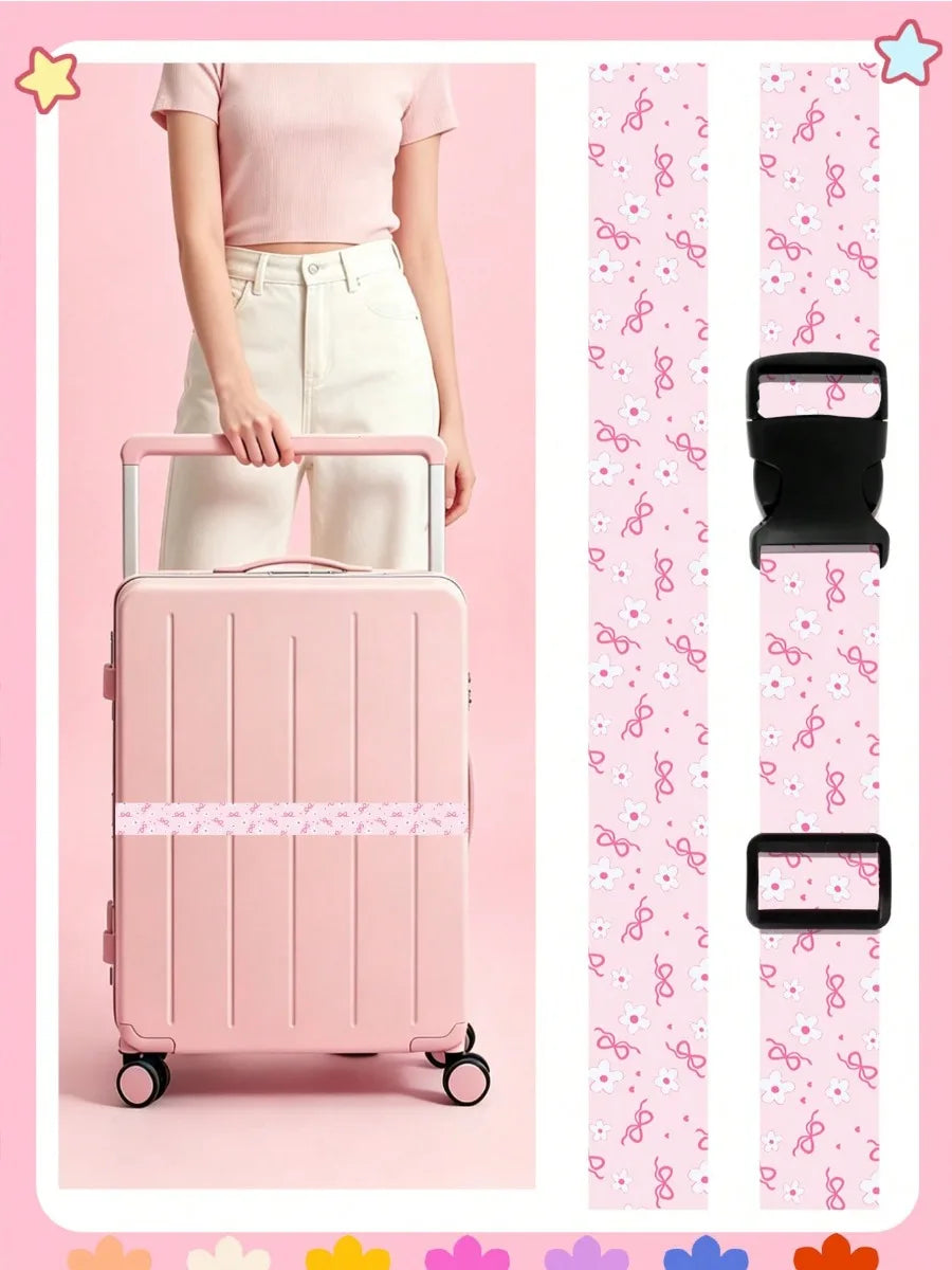 Lightweight Bag Strap Women Small Fresh Print Adjustable Luggage Strap Suitcase - Soft