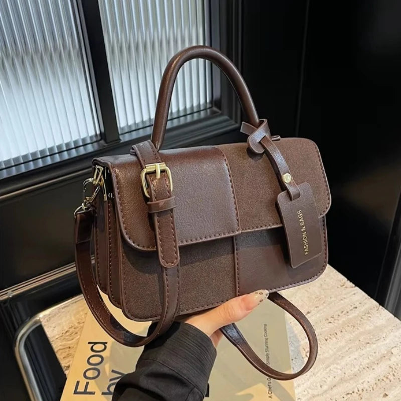 Retro Crossbody Bag Women Sle Small Square Handbag Faionable Casual Single Oulder Soft Surface Pu