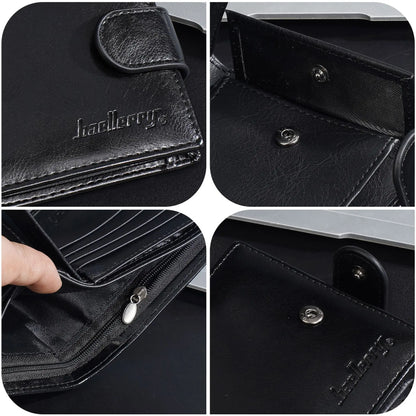 Oil Wax Leather Wallet Men Large-Capacity Cash Short