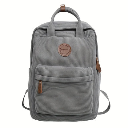 Corduroy Backpack for Teens – Casual School & College Bag
