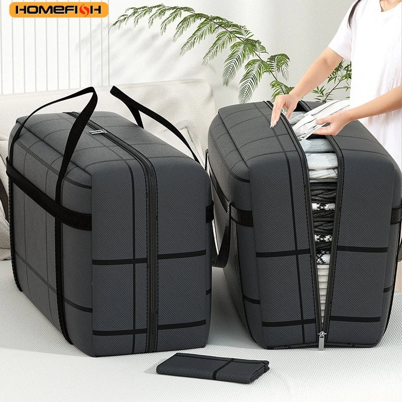 Homefish 1pc Large Capacity Super Load-Bearing Black Composite Material Storage Bag