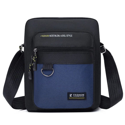 Casual Men S Crossbody Bag Collision Color Multi-Layer Waterproof Oxford Cloth Cashier Large