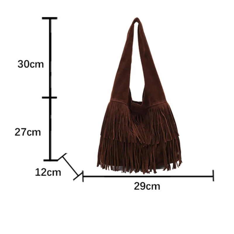 Fringe Tassel Tote Bag – Women's Boho Shoulder Handbag