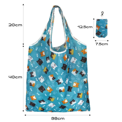 Homefish Reusable Shopping Bag Nylon Foldable Grocery Creative Eco-Friendly Tote Lightweight Durable