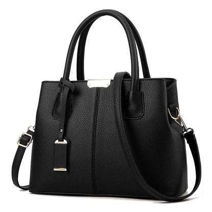 Large Capacity PU Leather Tote Handbag with Crossbody Strap