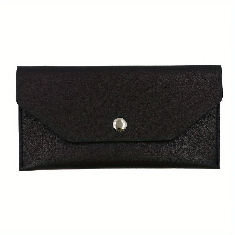 PU Leather Envelope Wallet with Card Holder & Cash Slots