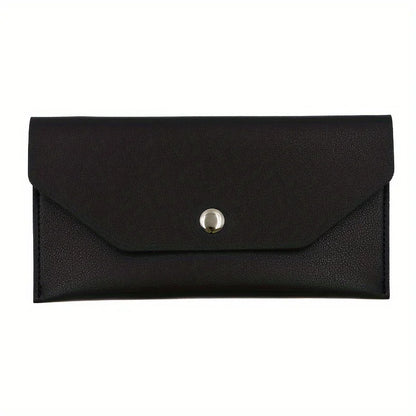PU Leather Envelope Wallet with Card Holder & Cash Slots
