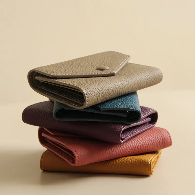 Pu Leather Small Women Wallet Luxury Envelope Card Holder Brand Designer Multipurpose Zip Coin
