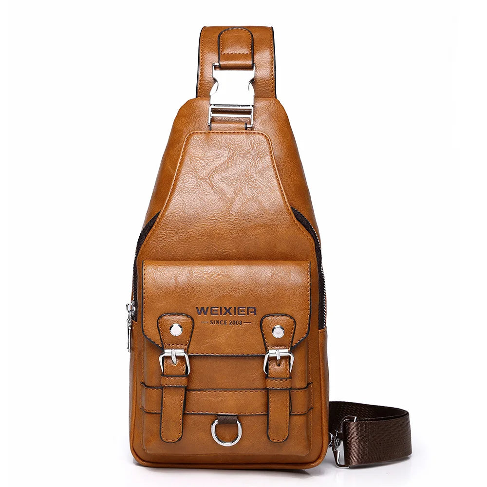 Men S Cross-Body Bag One Shoulder Large Capacity Mobile Phone Storage Zipper Buckle Waterproof