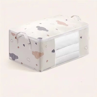 Homefish Large Capacity Foldable Clothes Storage Bag Reinforced Handle Sturdy Zipper Blankets