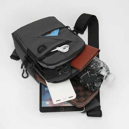 Men S Waist Packs Chest Bag Soft Waterproof Pu Shoulder Casual Crossbody Bags Bolsos - Waterproof