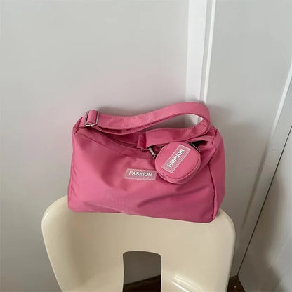 Nylon Crossbody Tote Bag for Women – Lightweight Sling Purse with Coin Pouch