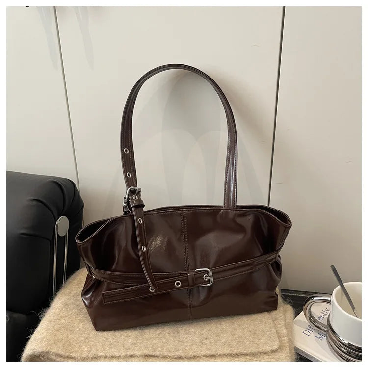 Large Capacity Women S Shoulder Bag Tote Commuter Simple Vintage Cross-Border Style Versatile