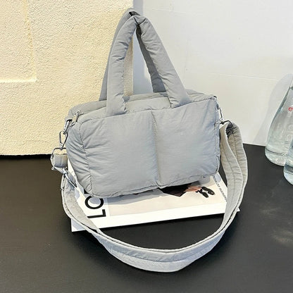 Quilted Puffer Crossbody Bag Mini Padded Handbag Top Handle Bag Adjustable Strap Women S Casual