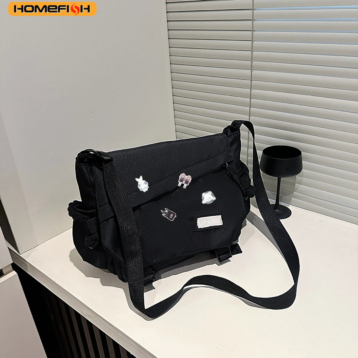 Homefish Men Women Universal Retro Crossbody Bag Casual Commute Messenger Shoulder Bag