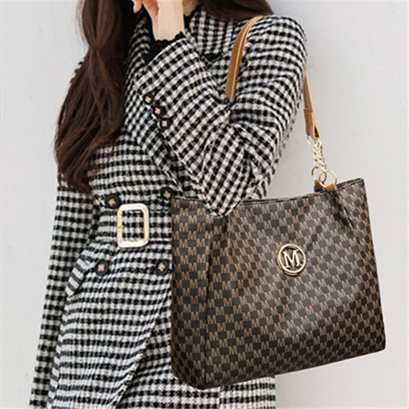 Monogram Tote Bag – Large Capacity Shoulder Bag for Women