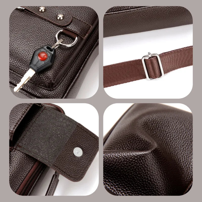 Men One Shoulder Sling Business Commuting Large Capacity Handheld Waterproof Wear-Resistant