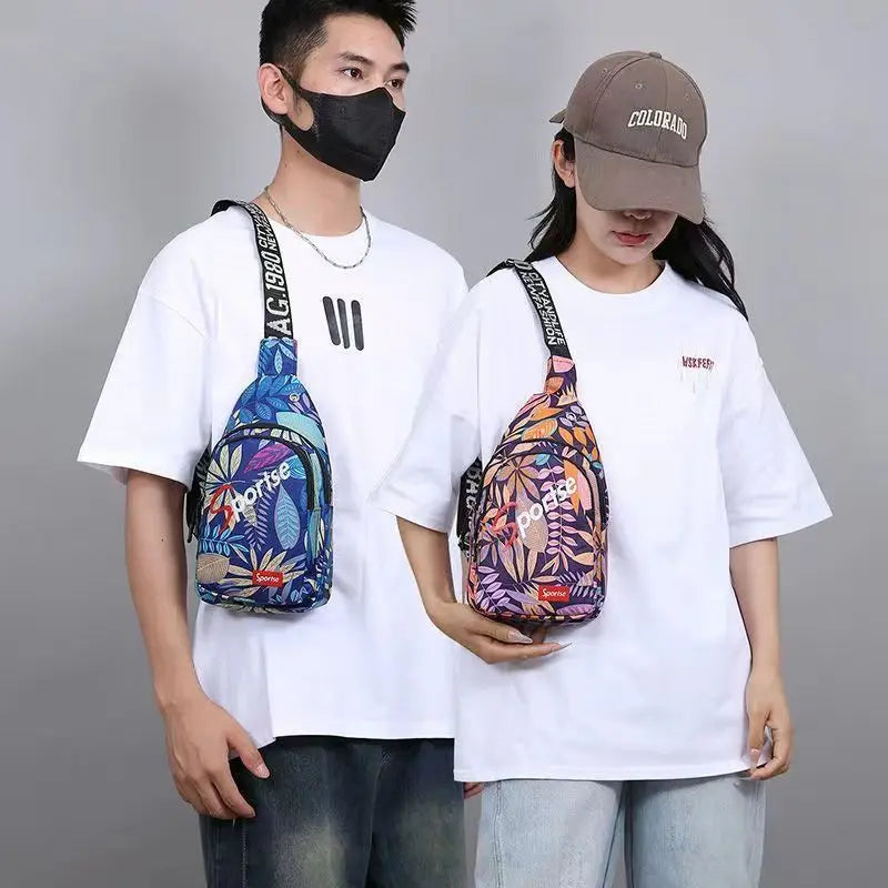 Chest Bag Men Women Shoulder Sling Large Capacity Waterproof Wear-Resistant Street Mobile Phone