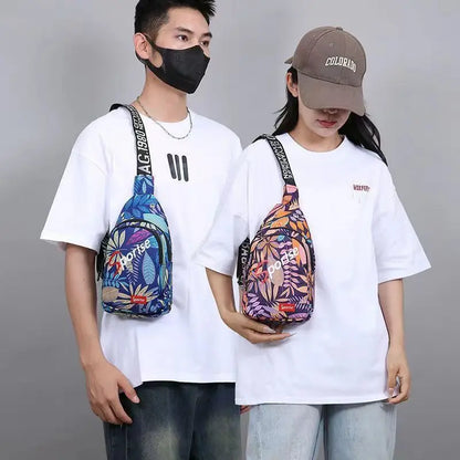 Chest Bag Men Women Shoulder Sling Large Capacity Waterproof Wear-Resistant Street Mobile Phone